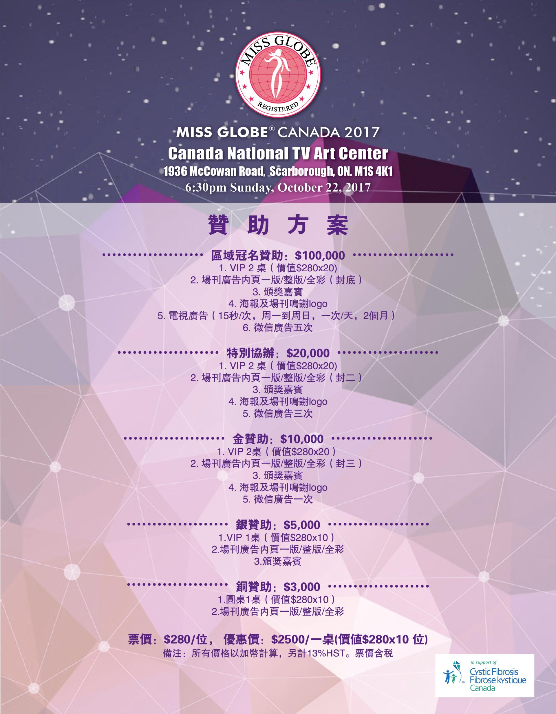 2017 miss globe sponsorship package Thumbnail